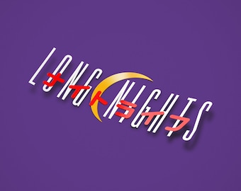 Long Nights &quot;Nightlife&quot; Rare JDM Vinyl Sticker Die-cut decal