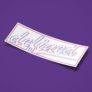 Neon Defined Car Club Printed Vinyl Box-Cut Slap Sticker