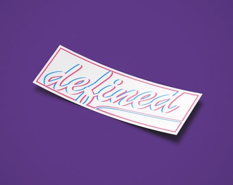 Neon Defined Car Club Printed Vinyl Box-Cut Slap Sticker