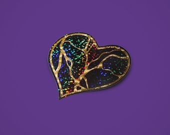 Kintsugi Heart Unbroken Repaired Vinyl Sticker Die-cut decal