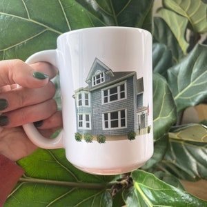 Custom Home Art Mug, Welcome Home Present, Housewarming Gift, New Homeowner Cup