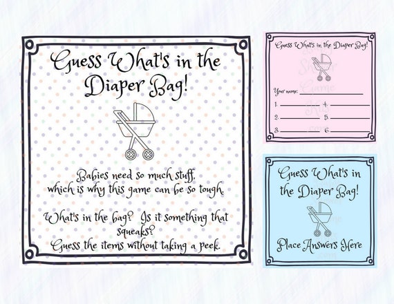 baby shower diaper game kit