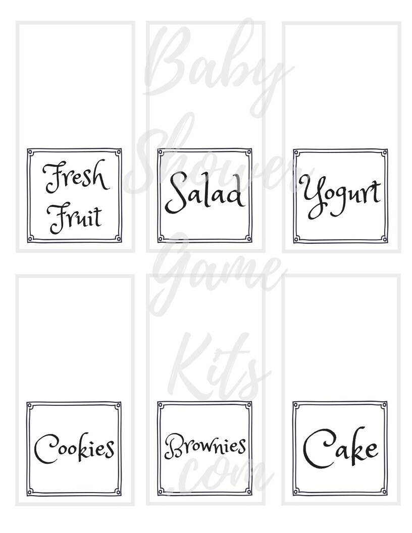Food Signs/ Identifiers Kit Instant Download | Etsy España