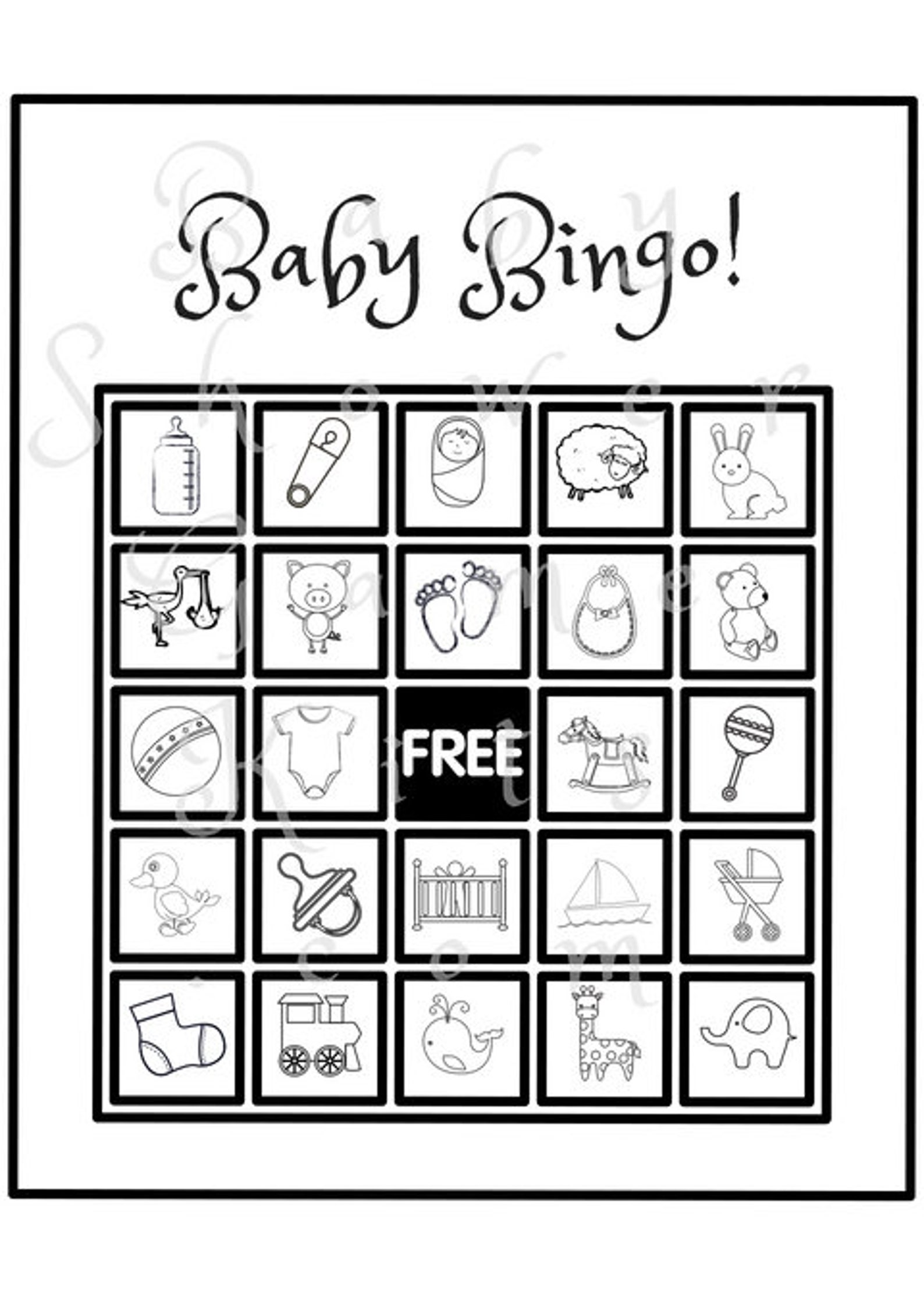 Bingo Baby Shower Game Kit With Sweet Rhymes Instant Download Etsy