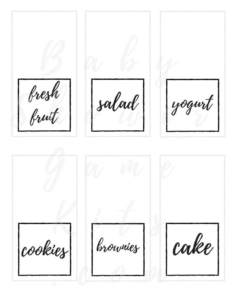 Food Signs/ Identifiers Kit, Instant Download - Etsy