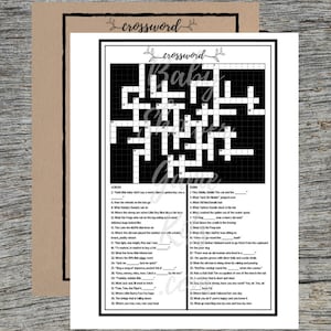 Nursery Rhyme Crossword Puzzle Game Kit with Sweet Rhymes, Instant Download