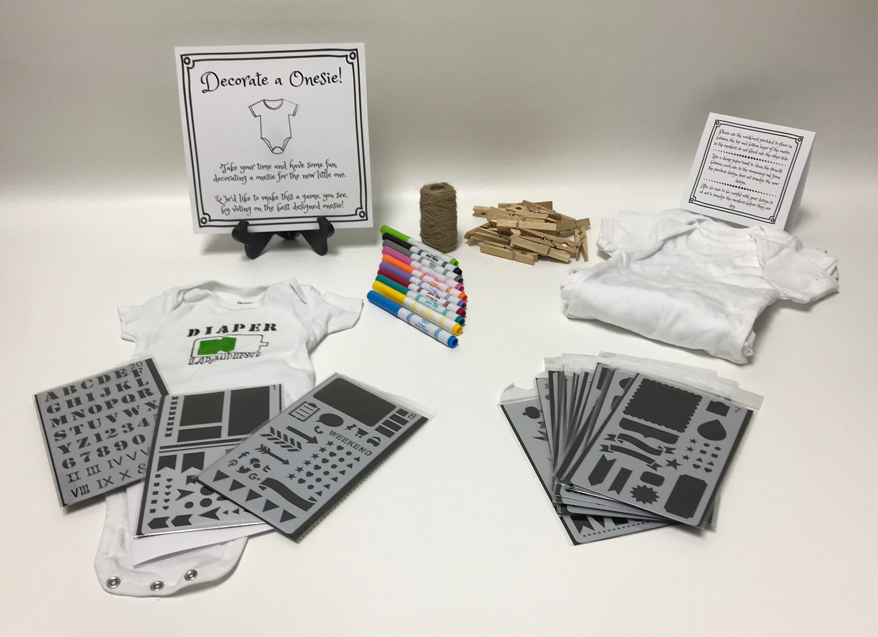 67 Piece Decorate A Onesie Baby Shower Game Kit With Sweet Etsy 67 Piece Decorate A Onesie Baby Shower Game Kit With Sweet Etsy