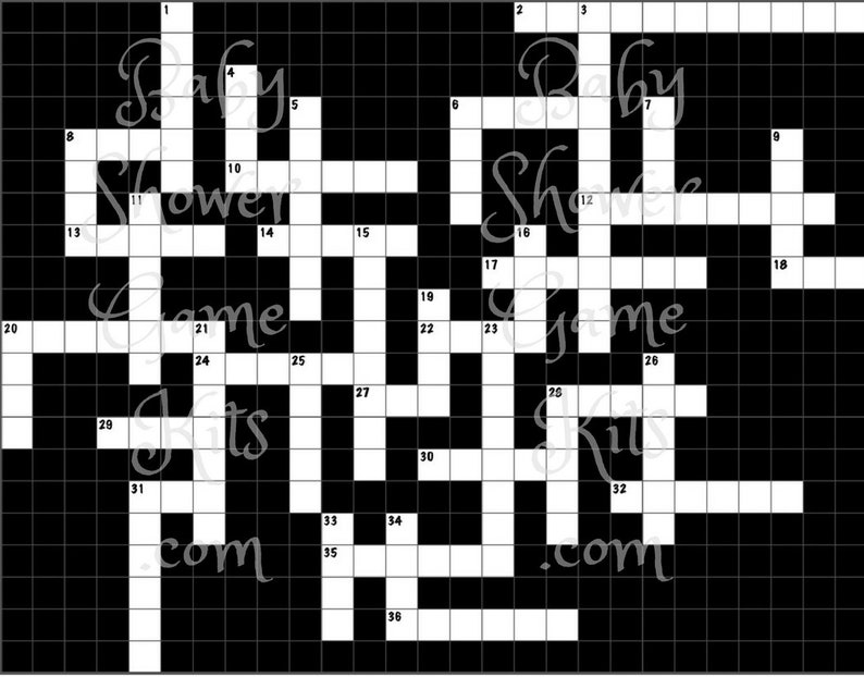 Nursery Rhyme Crossword Puzzle Game Kit With Sweet Rhymes Etsy