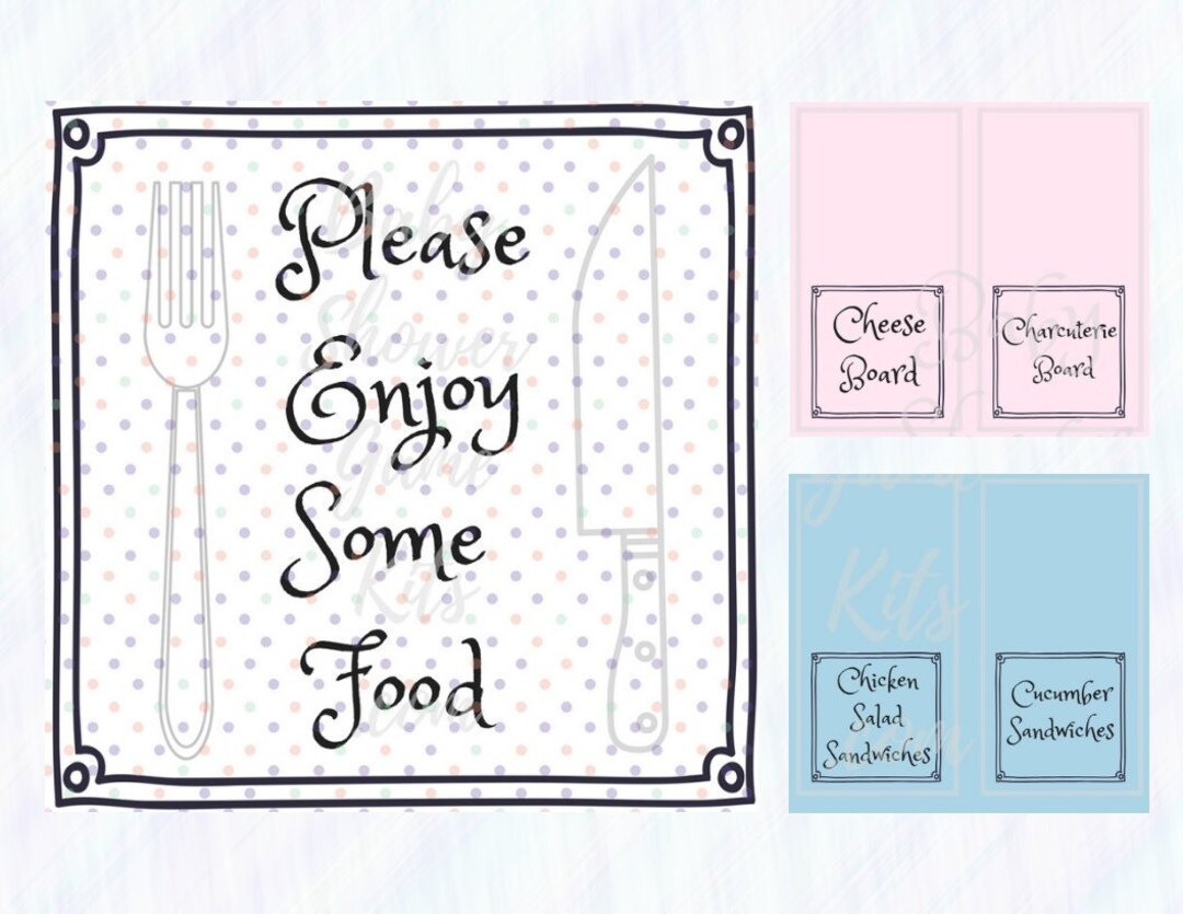 Food Signs/ Identifiers Kit, Instant Download - Etsy