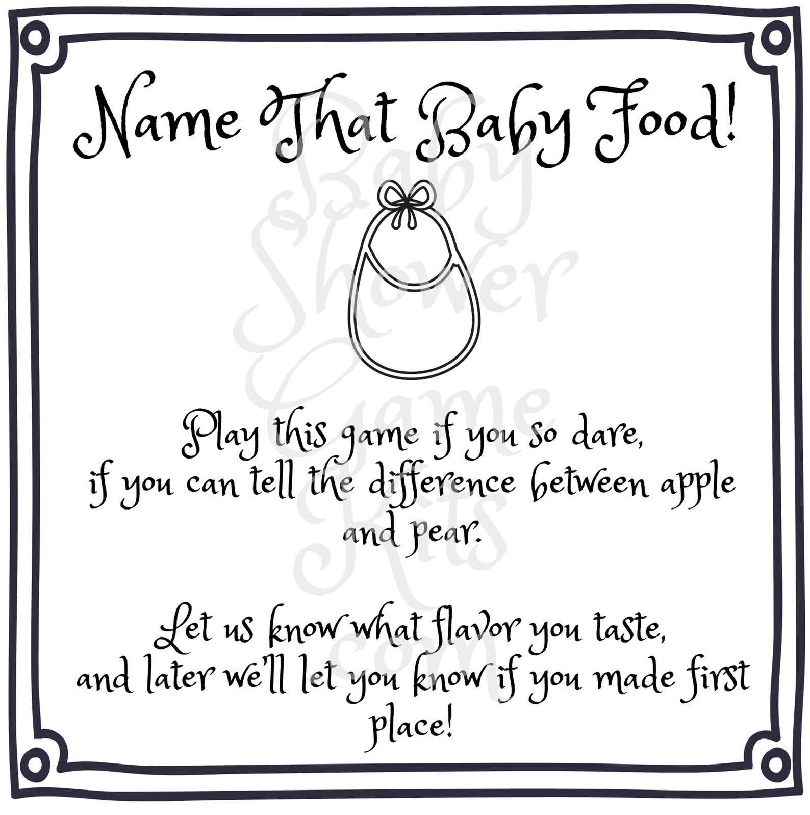 Guess the Baby Food Baby Shower Game Kit With Sweet Rhymes, Instant Download Etsy