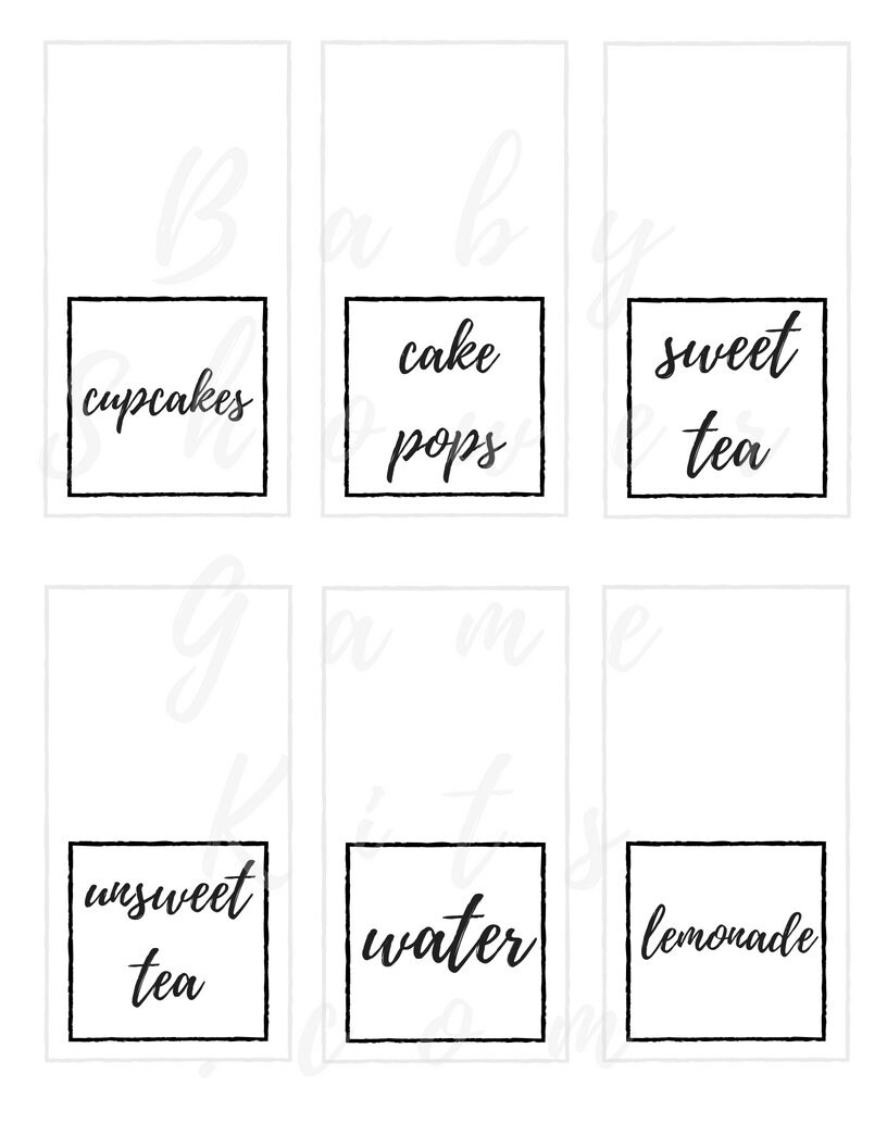 Food Signs/ Identifiers Kit, Instant Download - Etsy