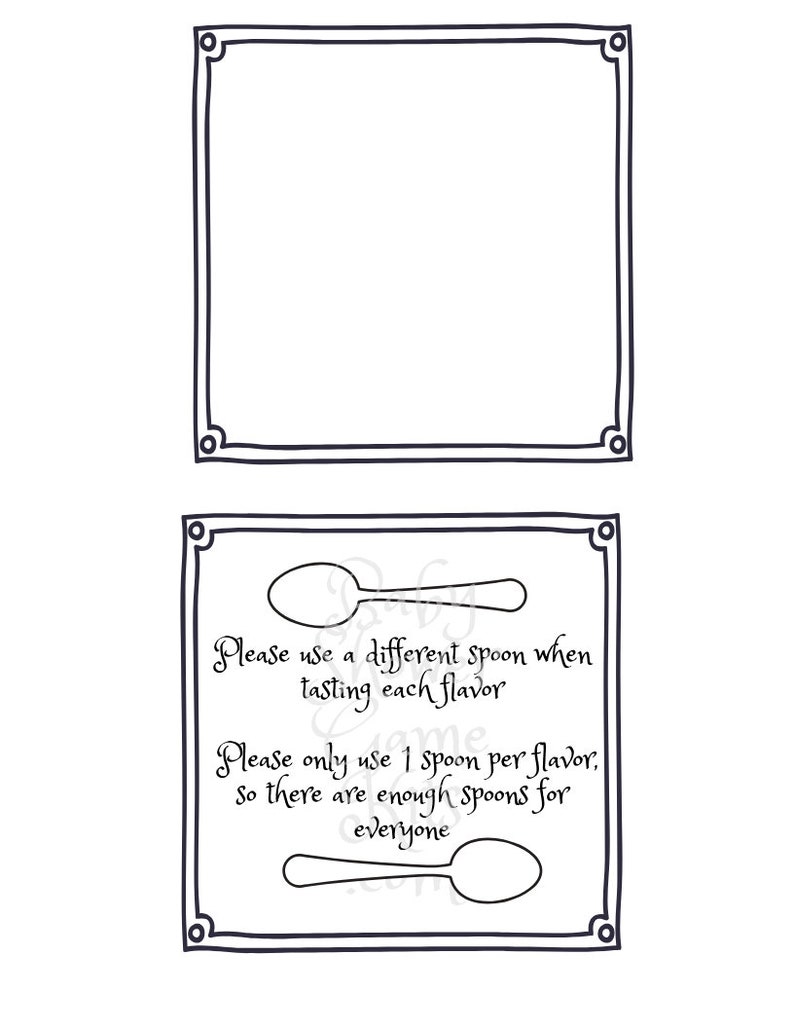 Guess the Baby Food Baby Shower Game Kit With Sweet Rhymes, Instant