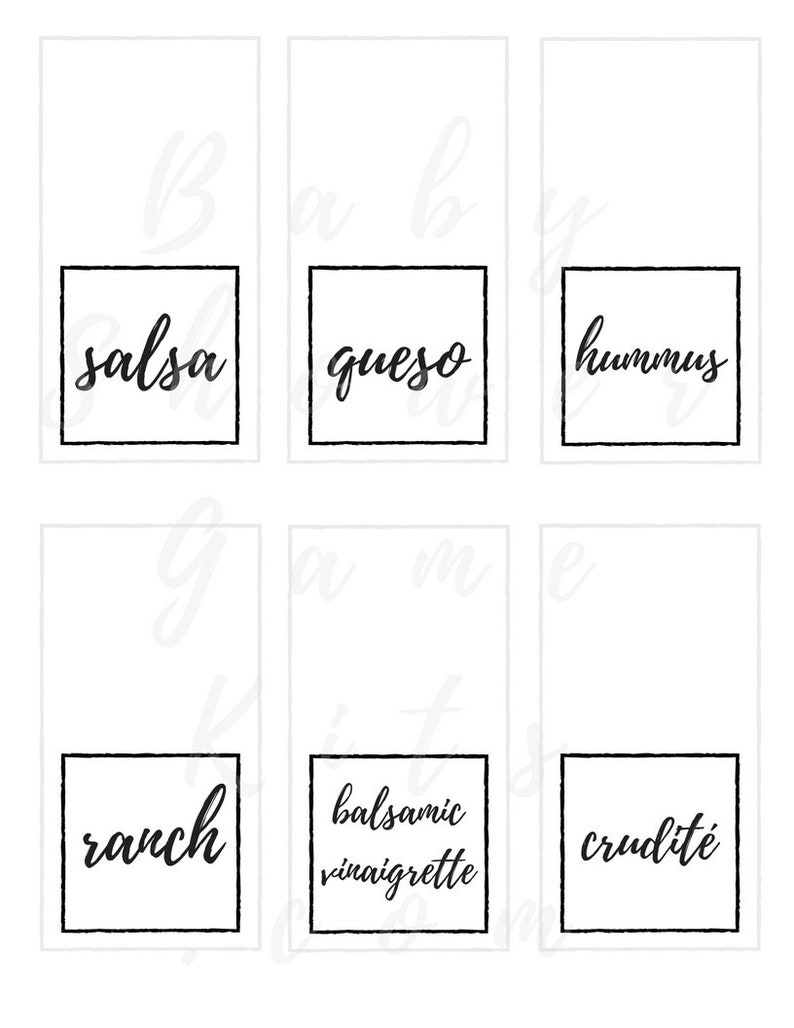 Food Signs/ Identifiers Kit, Instant Download - Etsy