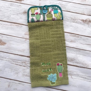 Kitchen handing towel Cactus succulent, thanksgiving gift, Mother day gift , gift, personalized, cotton towel