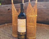 Wine weaving basket, Gift Baskets, Coconut wood, Kganmaprapa. Organic 100