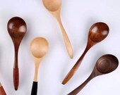 Wood Spoons Tea Spoon Coffee Mixing Japanese Style Handle Honey Wooden Tableware, 1 pack have 3 pieces.