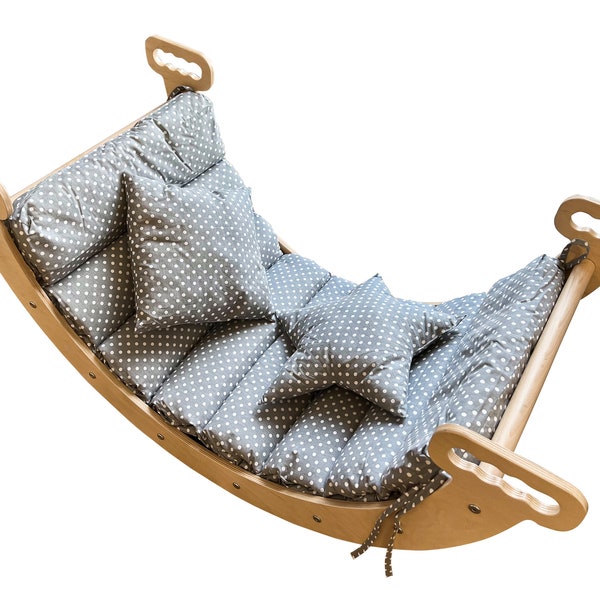 Arche d'escalade Montessori, arche d'escalade pour tout-petit et oreiller, Kletterbogen mit Kissen, Bogenwippe, arche à bascule Montessori, arche d'escalade + coussin