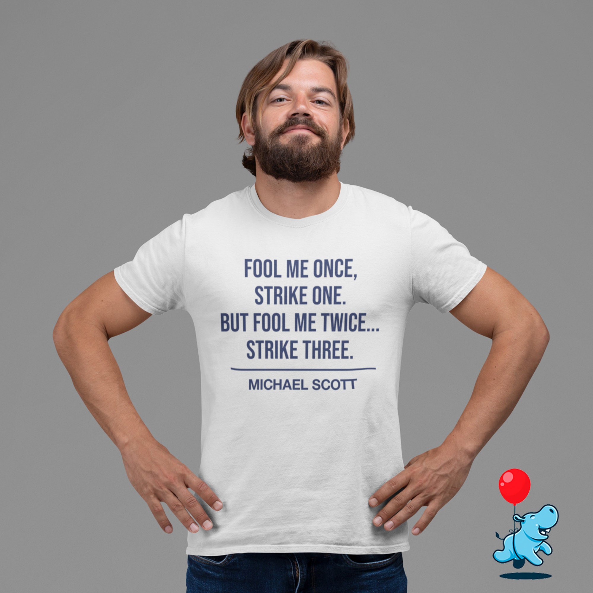 Fool me once strike one funny the office shirt the office Etsy