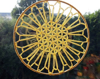 Crochet tutorial FLOWER OF LIFE Sun Dreamcatcher