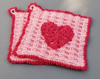 Crochet tutorial Potholders "Heart" 2 versions