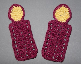 Crochet tutorial CANDLE bookmark application