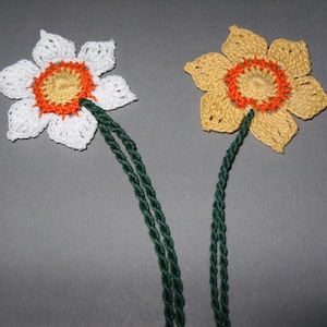 Crochet tutorial Bookmark Flower Daffodil image 1