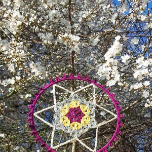 FLOWER OF LIFE Crochet tutorial Dreamcatcher Star image 10