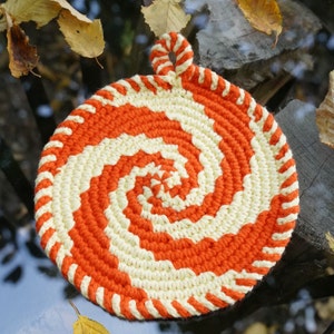 Tutorial crochet round Potholders SPIRALS image 10