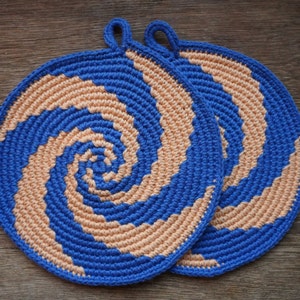 Tutorial crochet round Potholders SPIRALS image 4