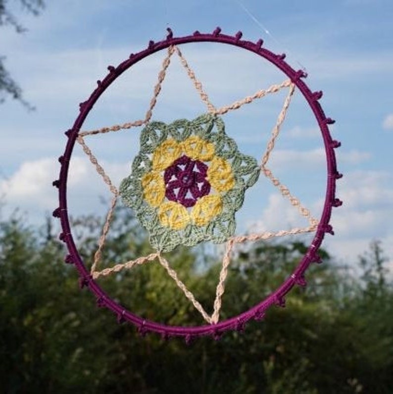 FLOWER OF LIFE Crochet tutorial Dreamcatcher Star image 3