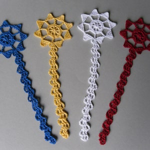 2 Crochet tutorials Bookmark Star with comet tail/Falling star image 10