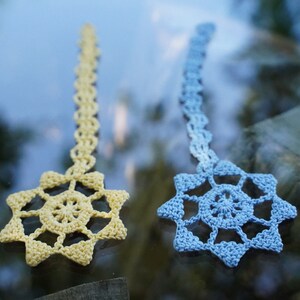 2 Crochet tutorials Bookmark Star with comet tail/Falling star image 4