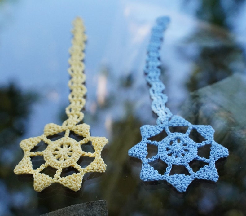 2 Crochet tutorials Bookmark Star with comet tail/Falling star image 4