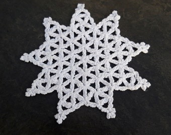 Crochet tutorial FLOWER OF LIFE, doily star 9 edges
