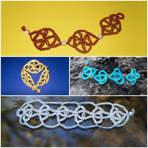 3 Crochet tutorials FLOWER OF LIFE Bracelets Anklets