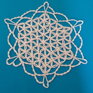 FLOWER OF LIFE Crochet tutorial Doily image 5