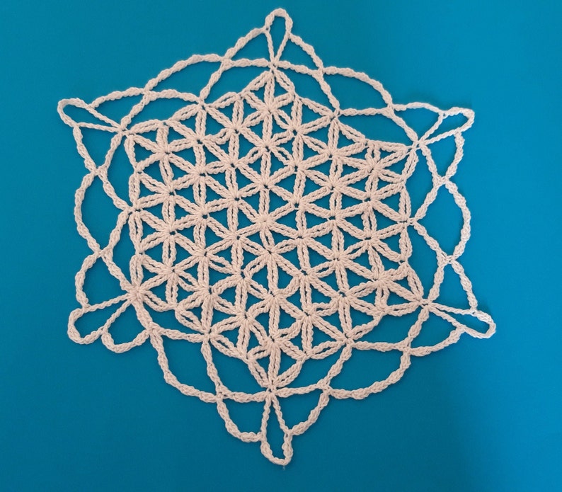 FLOWER OF LIFE Crochet tutorial Doily image 5