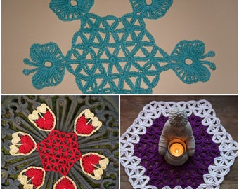 2 Doilies "FLOWER OF LIFE" Crochet patterns