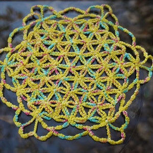 FLOWER OF LIFE Crochet tutorial Doily image 7