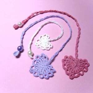 Crochet pattern HEART Bookmarks bordered