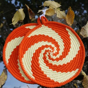 Tutorial crochet round Potholders SPIRALS image 8