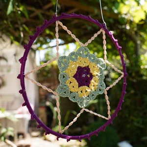 FLOWER OF LIFE Crochet tutorial Dreamcatcher Star image 8