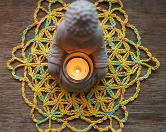 FLOWER OF LIFE Crochet tutorial Doily