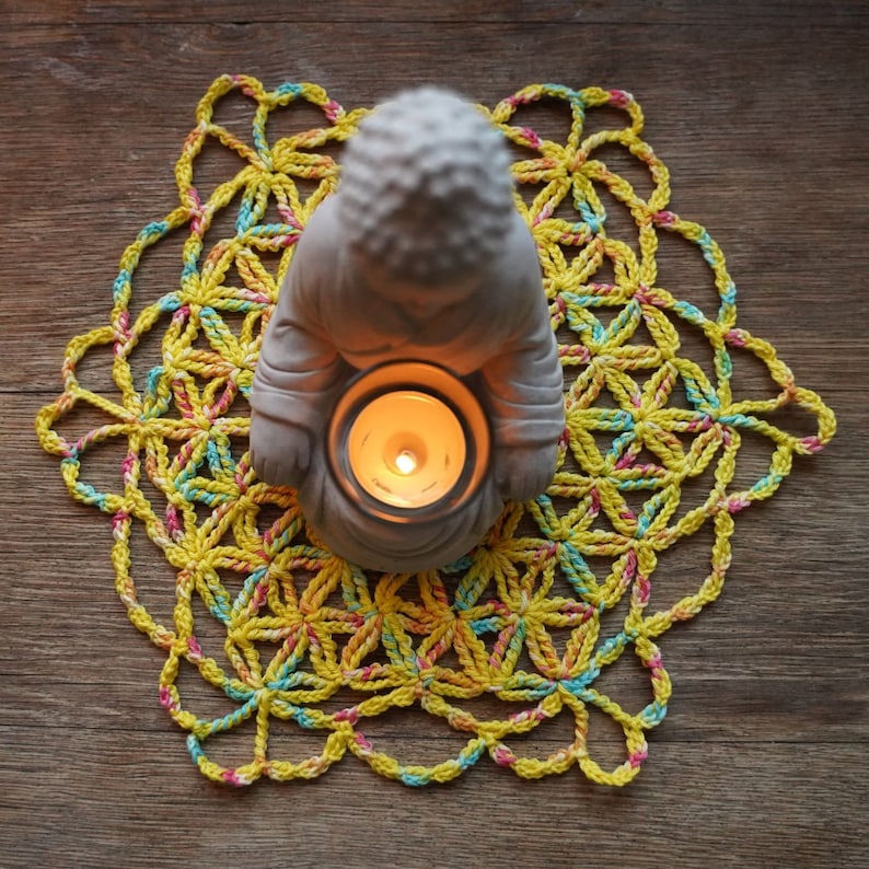 FLOWER OF LIFE Crochet tutorial Doily image 1