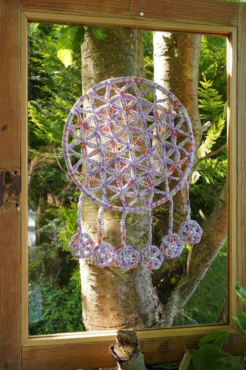 Crochet tutorial FLOWER OF LIFE Dreamcatcher image 8