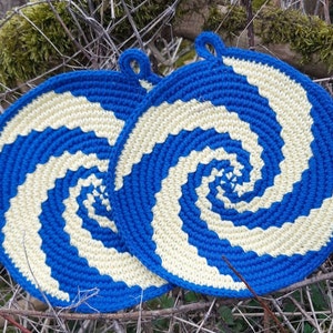 Tutorial crochet round Potholders SPIRALS image 6
