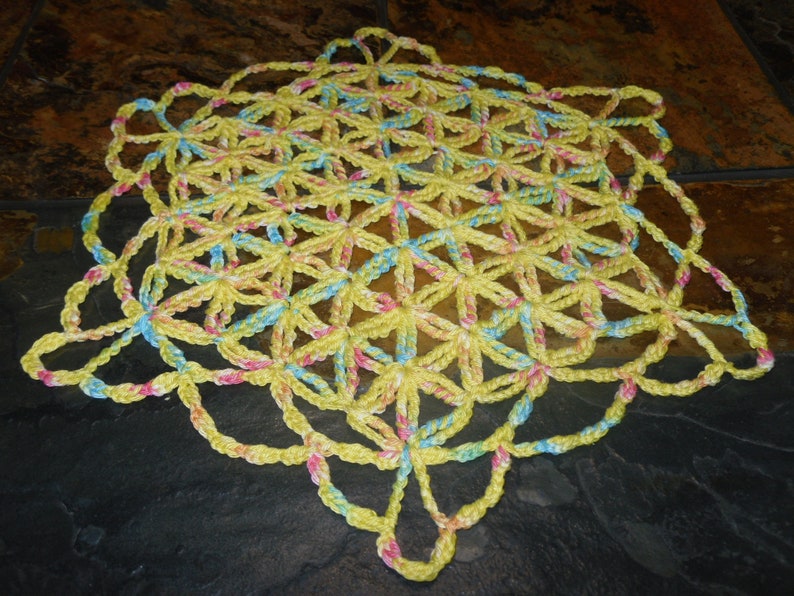 FLOWER OF LIFE Doily Crochet tutorial