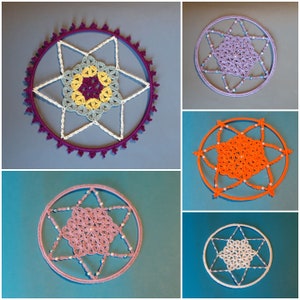 FLOWER OF LIFE Crochet tutorial Dreamcatcher Star image 9