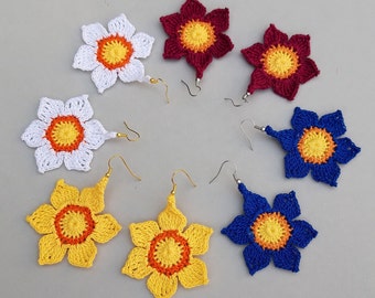 Tutorial crochet earrings FLOWER DAFFODIL