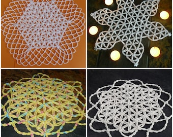 4 FLOWER OF LIFE Crochet tutorials Doilies